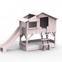 Lit-cabane-superposé-rose-poudre-avec-toboggan