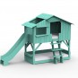 Lit-cabane-superposé-vert-leger-avec-toboggan