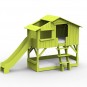 Lit-cabane-superposé-vert-pomme-avec-toboggan