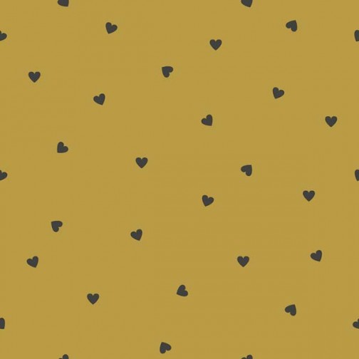 Papier Peint couleur MOUTARDE avec coeur