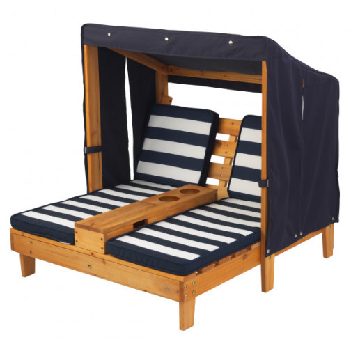 Double Chaise Longue Enfant avec Abri