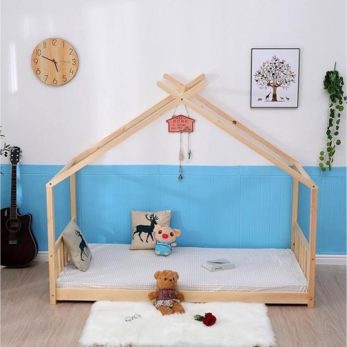 Lit cabane en bois 90cm par 190cm
