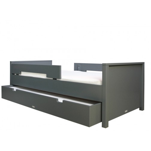 Lit 90x200 Jonne gris foncé (incl. 2...