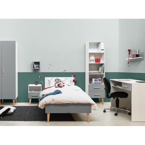 Lit 90x200 Emma Blanc/Gris...