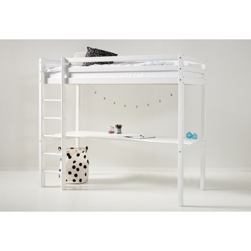 Lit mezzanine avec bureau 90x200cm, Blanc
