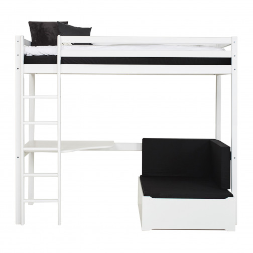 Lit 90x200 mezza superposé bureau, blanc