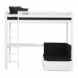 Lit 90x200 mezza superposé bureau, blanc