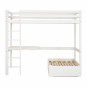 Lit 90x200 mezza superposé bureau, blanc