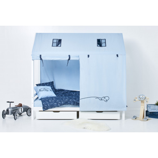 Lit cabane  de couleur 90 x 200 cm - blanc