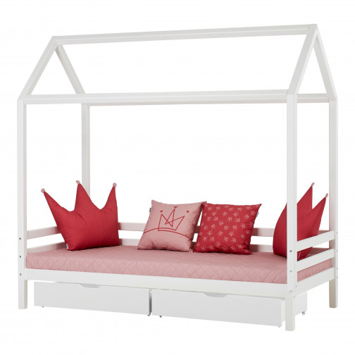 Lit cabane  de couleur 90 x 200 cm - blanc