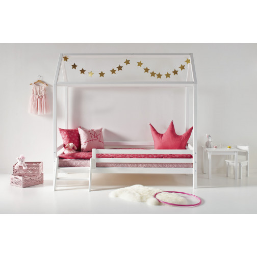 Lit cabane  avec échelle 90 x 200 - Blanc