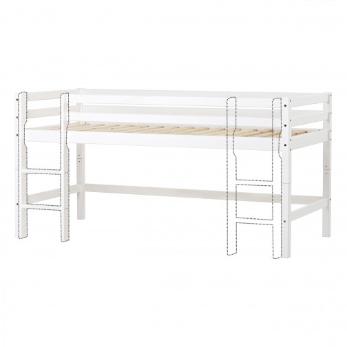 Lit mezzanine  90x200cm, blanc