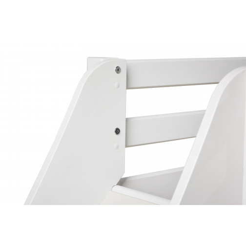 Lit mezzanine  90x200cm avec toboggan, blanc
