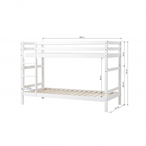 Lit superposé 90x200cm, blanc