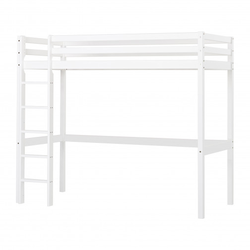 Lit mezzanine haut 90x200 cm, blanc