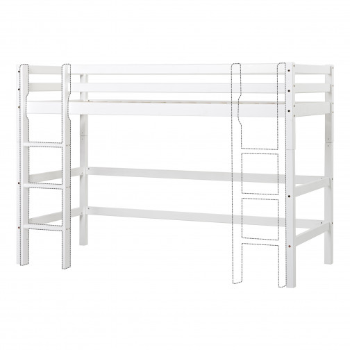 Lit mezzanine 90x200 cm, blanc