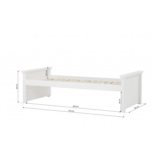 Lit simple 90x200cm, blanc