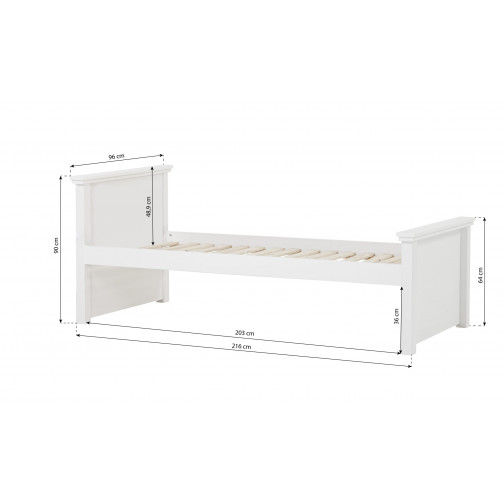 Maja Deluxe Junior Lit, 1 Haute et 1 Low Bas Lit, 90x200cm, Blanc