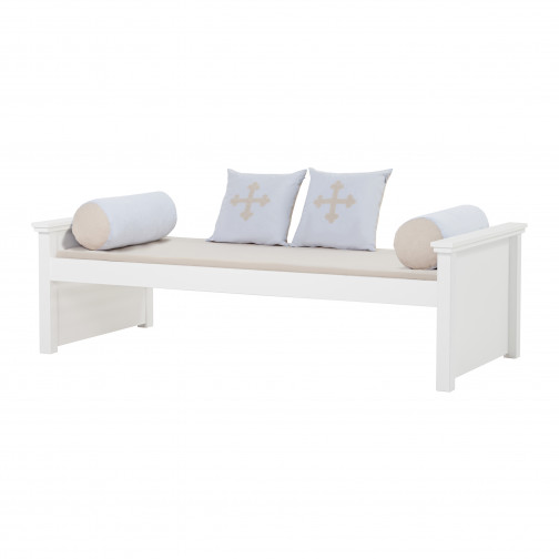 Maja Deluxe Junior Lit, 2 bouts de lit moyenne, 90x200cm, cadre de lattes flexible, blanc