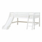 lit mezzanine avec toboggan 90x200cm, blanc