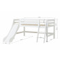 lit mezzanine haut avec toboggan 120 x 200, D42Blanc