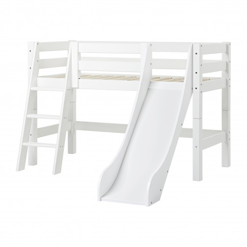 Lit mezzanine toboggan 70x160cm, blanc