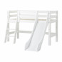 Lit mezzanine toboggan 70x160cm, blanc