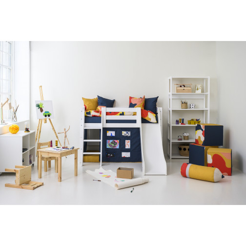 Lit mezzanine toboggan 70x160cm, blanc