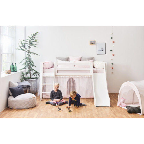 Lit mezzanine toboggan 70x160cm, blanc