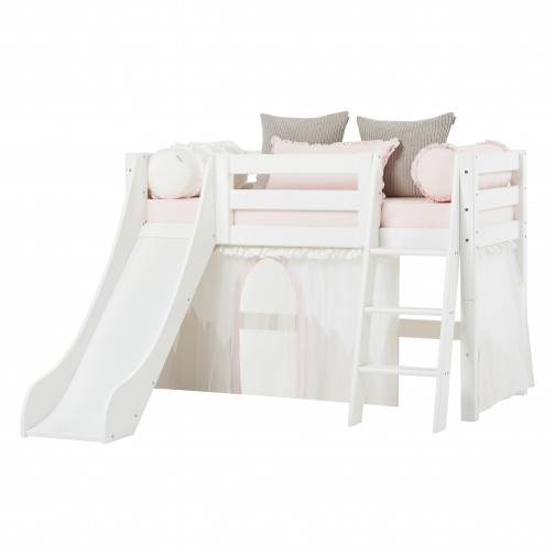 Lit mezzanine toboggan 70x160cm, blanc