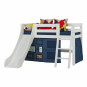Lit mezzanine toboggan 70x160cm, blanc