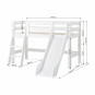 Lit mezzanine toboggan 70x160cm, blanc