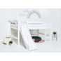 lit mezzanine haut avec toboggan et échelle 120 x 200 - Blanc