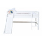lit mezzanine haut avec toboggan et échelle 120 x 200 - Blanc