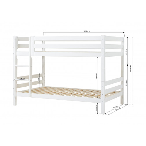Lit superposé 120 x 200 - Blanc