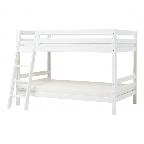 Lit de support avec échelle inclinée 120 x 200 - blanc