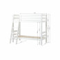 Lit superposé Premium 70x160cm avec échelle inclinée, blanc
