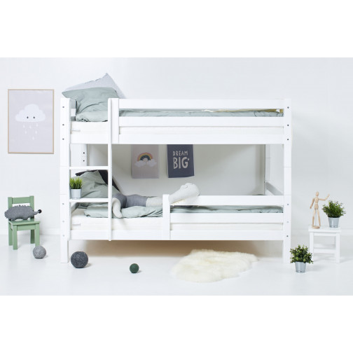 Lit superposé avec barrière 120 x 200 - Blanc