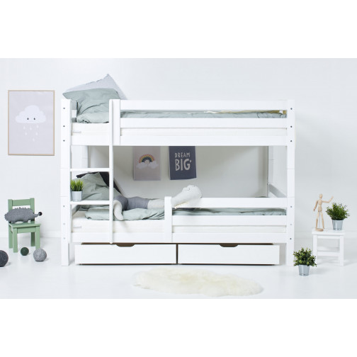 Lit superposé avec barrière 120 x 200 - Blanc