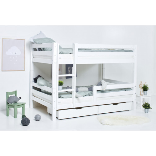 Lit superposé avec barrière 120 x 200 - Blanc