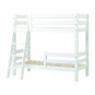 Lit superposé Premium 70x160 cm avec deux rails de sécurité et échelle inclinée, blanc