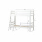 Lit superposé Premium 70x160 cm avec deux rails de sécurité et échelle inclinée, blanc