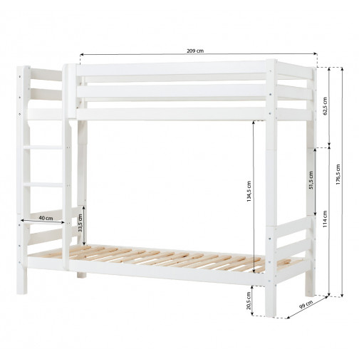 Logement haut de gamme avec échelle 90 x 200 - Blanc