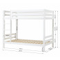Lit superposé Premium avec échelle 120 x 200 - Blanc