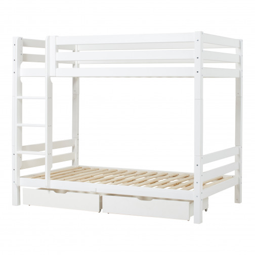 Lit superposé Premium avec échelle 120 x 200 - Blanc