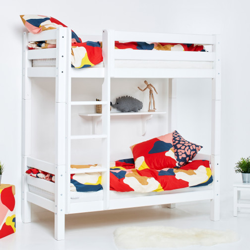 Lit superposé Premium  70 x 160 avec échelle - Blanc