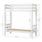 Lit superposé Premium  70 x 160 avec échelle - Blanc