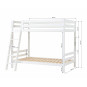 Lit superposé avec échelle inclinée 120 x 200 - blanc