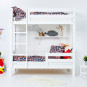 Lit superposé avec échelle et barrière 70 x 160 - Blanc