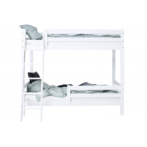 Premium High Lit superposé avec échelle inclinée et  1/2 120 x 200 - Blanc